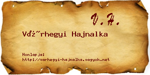 Várhegyi Hajnalka névjegykártya